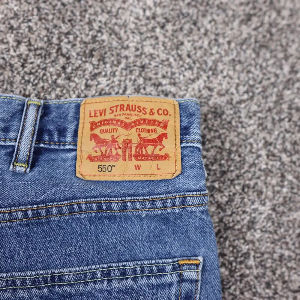 Levi 550 Relaxed Fit Tapered Leg Blue Denim Jeans Mens 40x29 Medium Wash Vintage